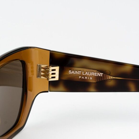 NEW Saint Laurent SL740 002 Brown Havana Square Unisex Sunglasses - Picture 9 of 12